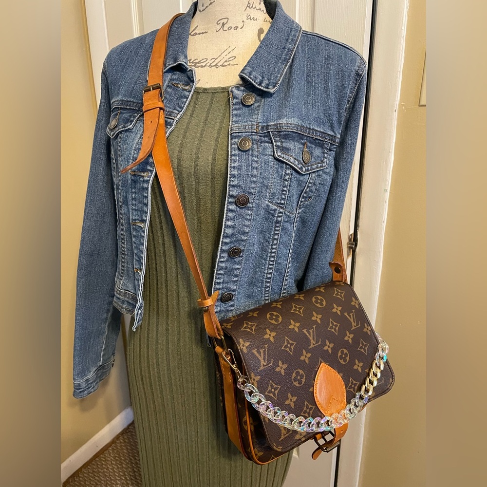 Louis Vuitton Cartouchiere MM Leather Monogram Shoulder Bag